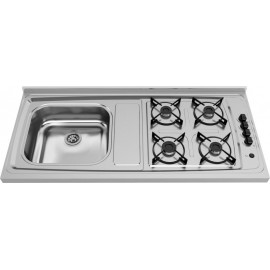 PIA INOX COM FOGAO 1,20 METROS ACENDIMENTO AUTOMÁTICO GHELPLUS