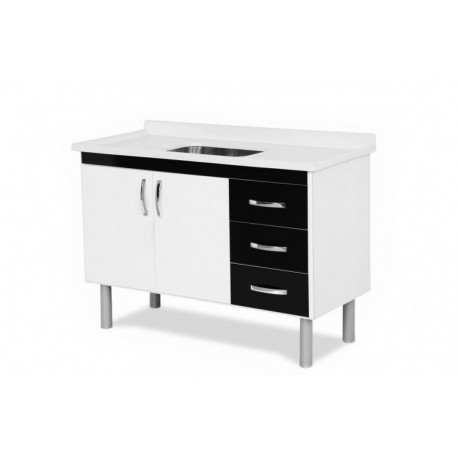 GABINETE COZINHA 1,20 METROS TOQUIO PRETO A.J RORATO