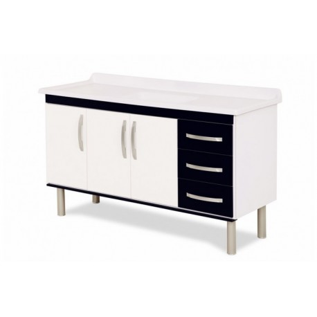 GABINETE COZINHA 1,50 METROS MUNIQUE COR PRETO A.J RORATO