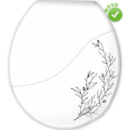 ASSENTO SANITÁRIO ALMOFADADO BELLART DECORADO ELEGANCE BRANCO DURIN