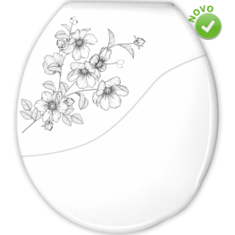 ASSENTO SANITÁRIO ALMOFADADO BELLART DECORADO DELICATE BRANCO DURIN