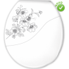 ASSENTO SANITÁRIO ALMOFADADO BELLART DECORADO DELICATE BRANCO DURIN