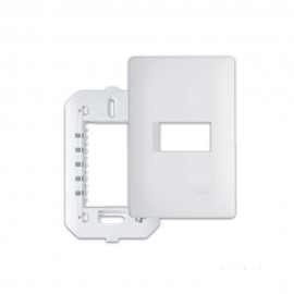 PLACA 1 TOMADA 4X2 HORIZONTAL COM SUPORTE HABITAT FAME