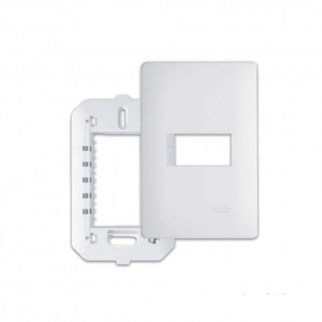 PLACA 1 TOMADA 4X2 HORIZONTAL COM SUPORTE HABITAT FAME