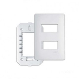 PLACA 2 TOMADAS 4X2 DISTANCIADAS COM SUPORTE HABITAT FAME