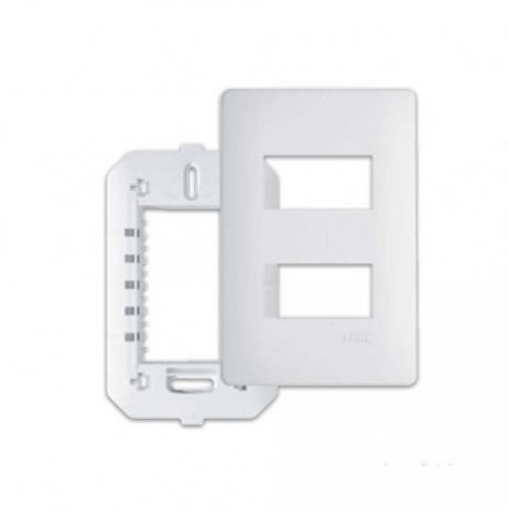 PLACA 2 TOMADAS 4X2 DISTANCIADAS COM SUPORTE HABITAT FAME