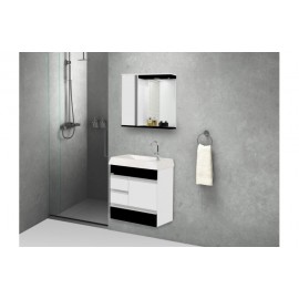 TOUC KIT NÁPOLE SUSPENSO COM ESPELHEIRA E PIA 59,5CM PRETO RORATO