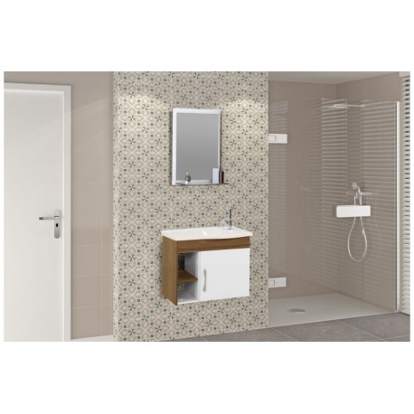 TOUC KIT TURIM SUSPENSO COM ESPELHEIRA E PIA 55,5CM NORGAL RORATO