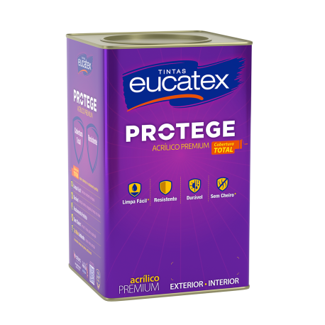 LATEX ACRÍLICO PROTEGE PREMIUM SEMIBRILHO 18 LITROS COR BRANCA EUCATEX