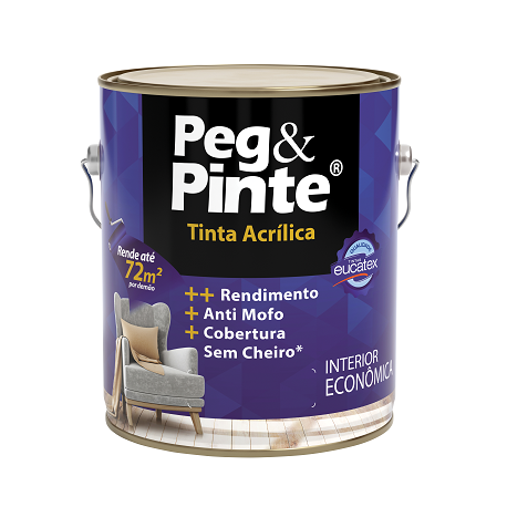 PEGPINTE ACRILICO ECONOMICO 3,6 LITROS COR AMARELO CANARIO EUCATEX