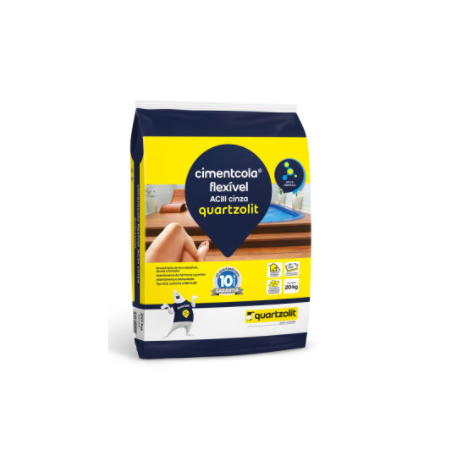 ARGAMASSA QUARTZOLIT CIMENTCOLA FLEXIVEL AC3 CINZA 20 QUILOS
