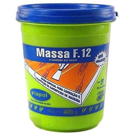 MASSA MADEIRA F12 BRANCA 400G VIAPOL