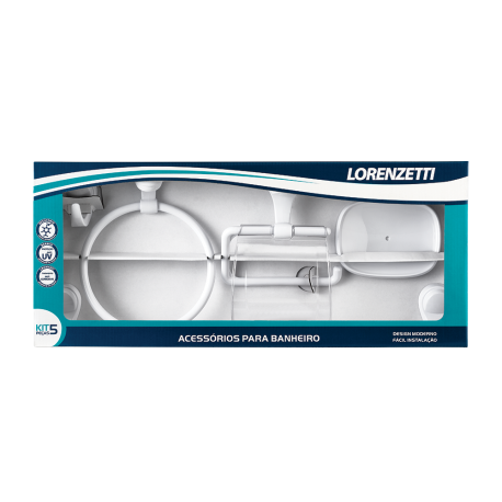 KIT ACESSORIO BANHEIRO LORENZETTI 2000 F22 ATTIC BRANCO (5PC)