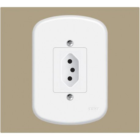 TOMADA 2P+T COM PLACA10A/250V SERIE BLANC FAME