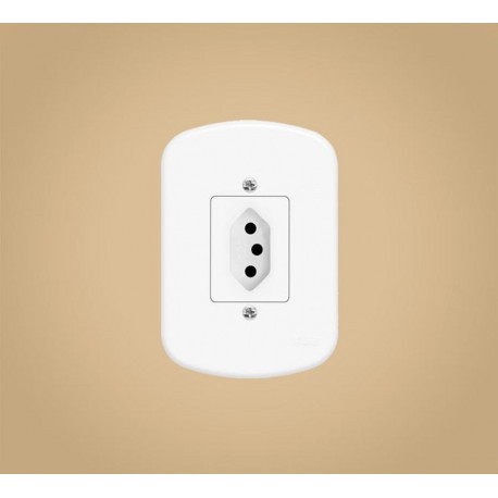 TOMADA 2P+T COM PLACA 20A/250V SERIE BLANC FAME