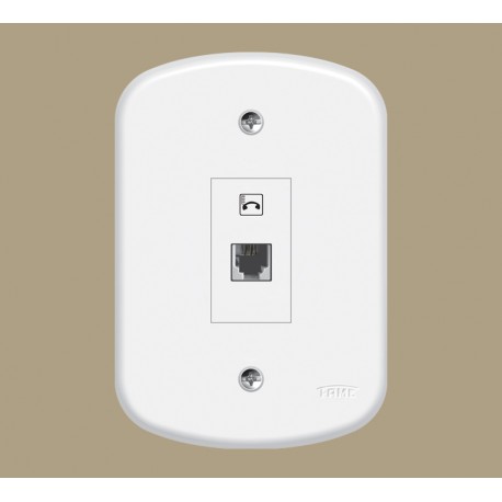 TOMADA PARA TELEFONE RJ11 2 VIAS COM PLACA SERIE BLANC FAME