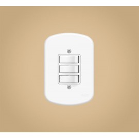 3 INTERRUPTORES PARALELO COM PLACA 10A/250V SERIE BLANC FAME