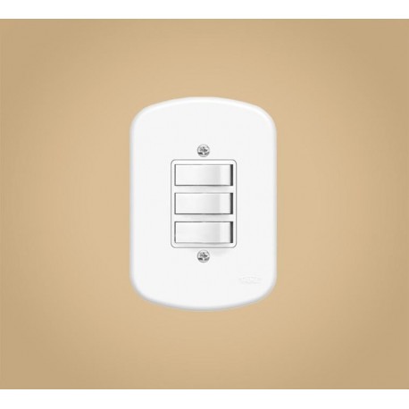 3 INTERRUPTORES PARALELO COM PLACA 10A/250V SERIE BLANC FAME