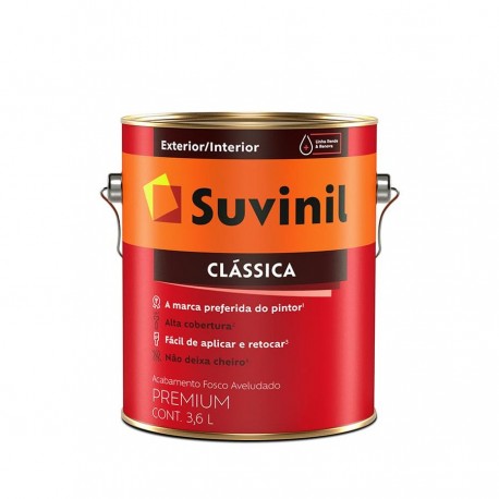 TINTA LÁTEX CLÁSSICA PREMIUM FOSCO 3,6 LITROS BRANCO SUVINIL