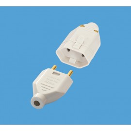 PLUGUE 2P JUNCAO MACHO E FEMEA10A/250V CINZA SOBREPOR FAME
