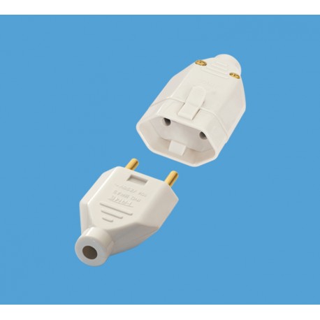 PLUGUE 2P JUNCAO MACHO E FEMEA10A/250V CINZA SOBREPOR FAME