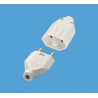 PLUGUE 2P JUNCAO MACHO E FEMEA10A/250V CINZA SOBREPOR FAME