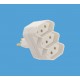 PLUGUE 2P+T 3 SAIDAS 10A/250V CINZA SOBREPOR FAME