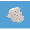 PLUGUE 2P+T 3 SAIDAS 10A/250V CINZA SOBREPOR FAME