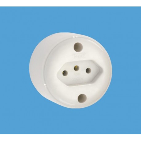 TOMADA 2P+T 10A/250V CINZA SOBREPOR FAME