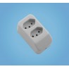TOMADA MULTIPLA 2P+T 10A/250V DUPLA CINZA FAME
