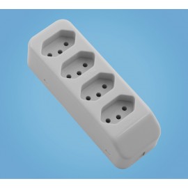 TOMADA MULTIPLA 2P+T 10A/250V QUADRUPLA CINZA FAME