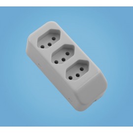 TOMADA MULTIPLA 2P+T 20A/250V TRIPLA CINZA FAME