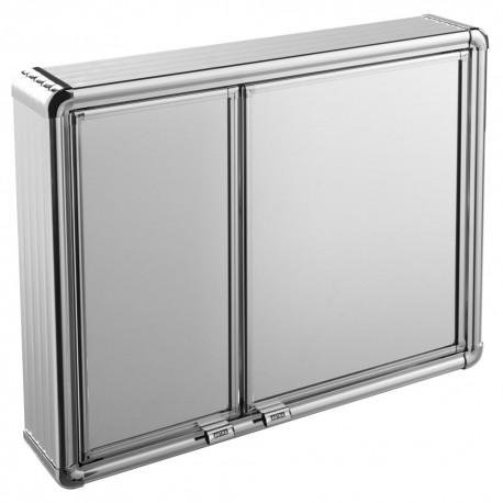 ARMÁRIO PLÁSTICO DE SOBREPOR COM PERFIL DE ALUMÍNIO 2 PORTAS BRASILIA LBP16/S 54 X 45 CM ASTRA