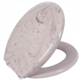 ASSENTO SANITARIO ALMOFADADO OVAL TPK COR BEGE MARMORIZADO ASTRA