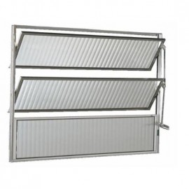 VITRÔ BASCULANTE 1 SEÇÃO EM ALUMINIO BRILHANTE 80X100 ALIANCE