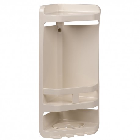 CANTONEIRA PLASTICA DUPLA COM SABONETEIRA 21X14X40CM COR BEGE 8 ASTRA