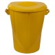 CESTO MULTIUSO COM TAMPA 60 LITROS COR AMARELO CINTILANTE ASTRA