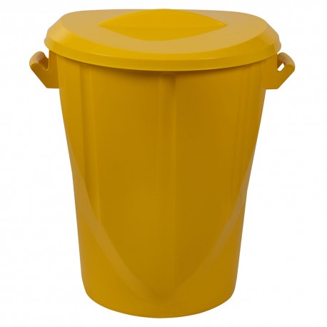 CESTO MULTIUSO COM TAMPA 60 LITROS COR AMARELO CINTILANTE ASTRA