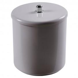 CESTO MULTIUSO COM TAMPA E PUXADOR CROMADO 6 LITROS COR ARGILA