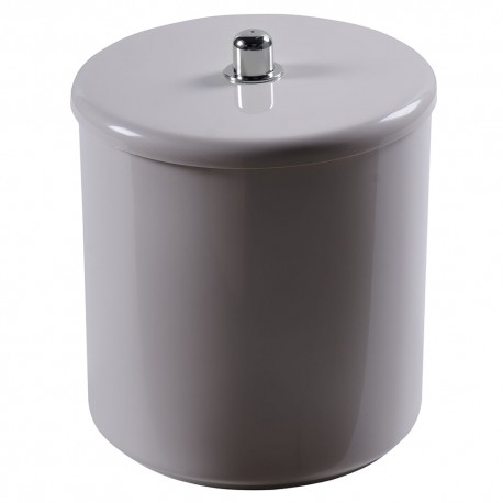 CESTO MULTIUSO COM TAMPA E PUXADOR CROMADO 6 LITROS COR ARGILA