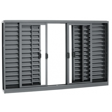 JANELA VENEZIANA EM AÇO SEM GRADE JVS SILENTFORT 6 FOLHAS 120X200X16 SASAZAKI