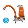 TORNEIRA COM FILTRO PAREDE 1/4 VOLTA BICA MÓVEL QUADRISETA LARANJA ACQUABIOS