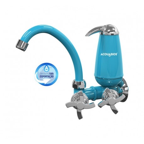 TORNEIRA COM FILTRO PAREDE 1/4 VOLTA BICA MÓVEL QUADRISETA MARINE ACQUABIOS