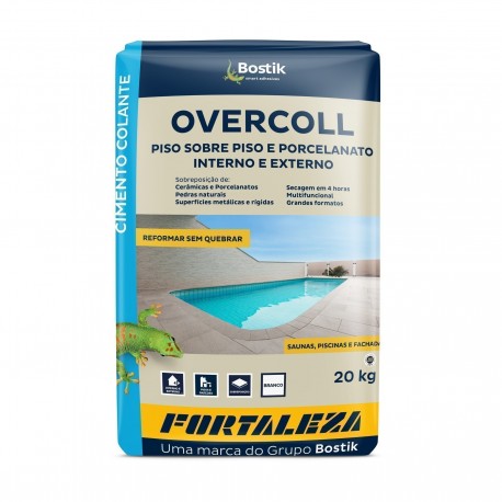 ARGAMASSA OVERCOLL PISO SOBRE PISO E PORCELANATO INTERNO E EXTERNO 20KG BRANCA FORTALEZA