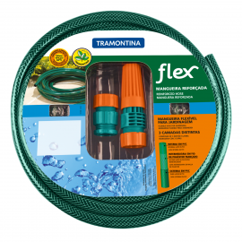 MANGUEIRA DE JARDIM FLEXIVEL 15 METROS COM ENGATE TRAMONTINA