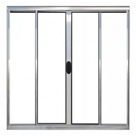 VITRÔ DE CORRER 100 X 120 4 FOLHAS ALUMINIO BRILHANTE ALIANCE