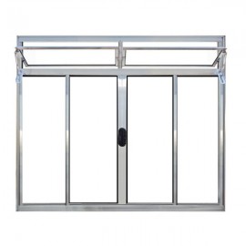VITRÔ DE CORRER 120X200 4 FOLHAS E BANDEIRA ALUMINIO BRILHANTE ALIANCE
