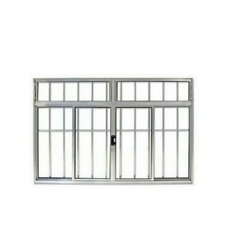 VITRÔ DE CORRER 120X150 4 FOLHAS BANDEIRA E GRADE ALUMINIO BRILHANTE ALIANCE