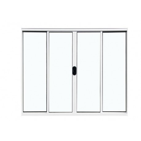 VITRÔ DE CORRER 100X200 4 FOLHAS ALUMINIO BRANCO ALIANCE