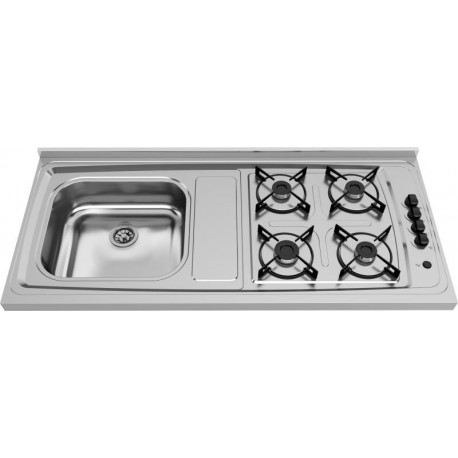 PIA INOX 1,20 METROS COM FOGÃO ACENDIMENTO AUTOMÁTICO GHELPLUS